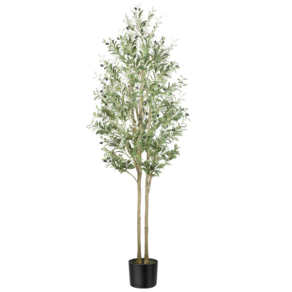 Alupssuc Artificial Olive Tree, Fake Olive Tree with Lifelike Leaves, Indoor Outdoor for Home & Garden, 7FT (210cm)