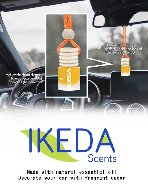 Ikeda scents Ikeda Car Air Fresheners | Automotive Hanging Pendant | Auto Perfume Diffuser with Real Oil | Strong and Long Last Fragrance | Fresh Smell Cover Odours | Car Accessories for Men Women