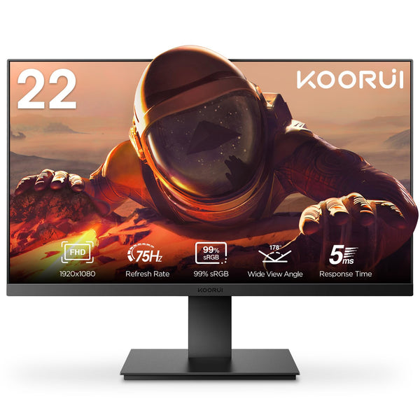 KOORUI 24 Inch Gaming Monitor, 165Hz, FHD 1080p, 1ms, IPS, Adaptive Sync, HDMI/DP, Tilt Adjustable, Eye Care, VESA Wall Mountable