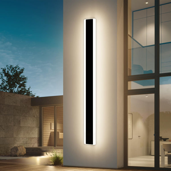 Mikeru 6500k Cool White Outdoor Wall Light, 150cm Modern Porch Wall Light, LED Vertical Long Acrylic Garden Fixture, IP65 Waterproof for Balcony, Living Room, Garage, Patio