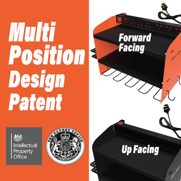 Toolganize Power Tool Organiser, Storage Rack with Power Strip Charging Station, Heavy-Duty for Workshop & Garage Tools - 4 Slot, Milwaukee Red.