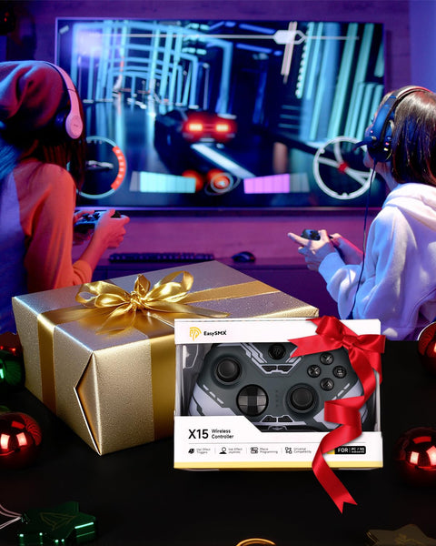 EasySMX X15 Wireless PC Controller with Hall Triggers, Hall Joysticks, Enhanced Bluetooth Game Controller,No Drift No Deadzone effect, Compatible with Windows PC, Android, Steam and Switch