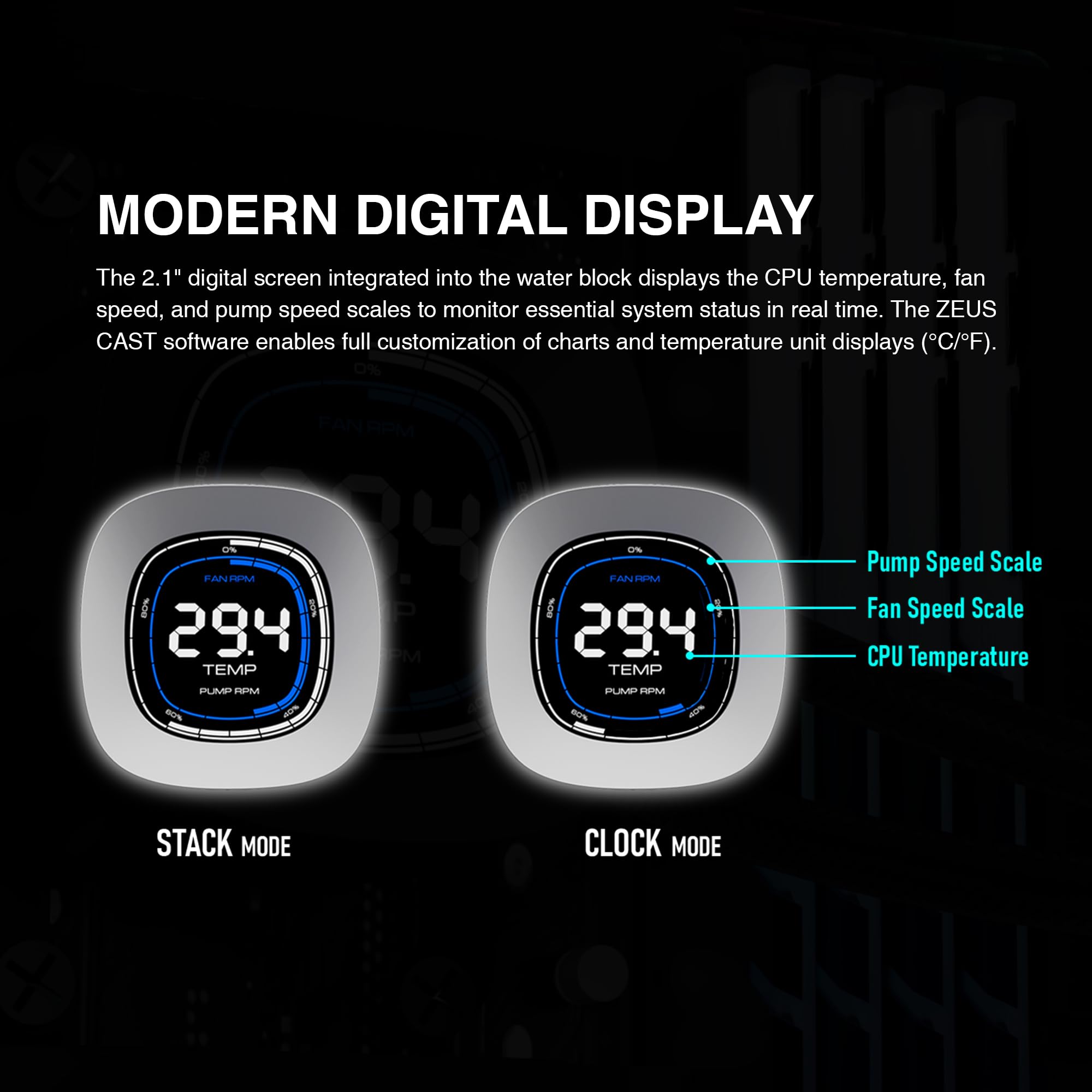 GAMDIAS AURA GL240 LCD 240mm AIO Liquid CPU Cooler, Customizable 4'' IPS LCD Display, Cableless Daisy Chained Fan, Software Ready, Support Low-Noise PWM & ARGB Sync, Intel LGA 1851/1700；AMD AM5, Black