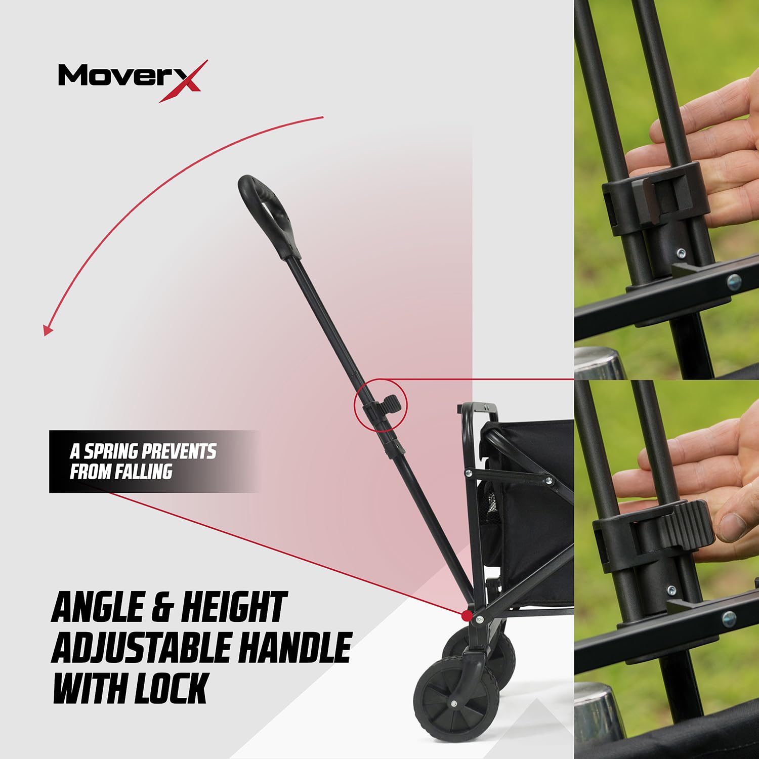 MoverX 70L Festival Trolley on Wheels, Folding Wagon, Portable Camping Cart, Collapsible Foldable Trolly for Beach Outdoor Garden Picnic Shopping