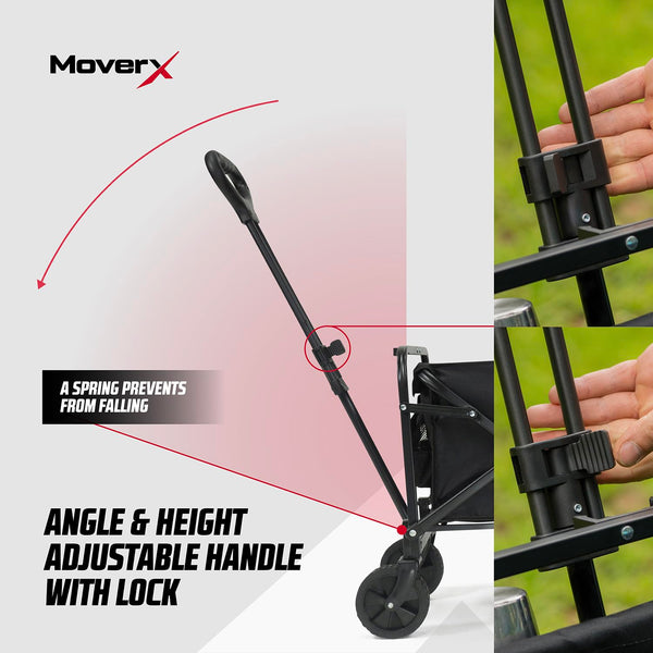 MoverX 70L Festival Trolley on Wheels, Folding Wagon, Portable Camping Cart, Collapsible Foldable Trolly for Beach Outdoor Garden Picnic Shopping