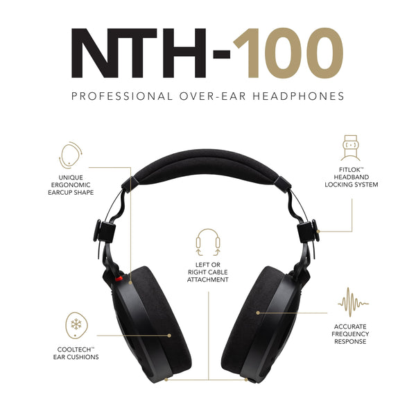 RØDE NTH-100 Professional Over-ear Headphones For Content Creation, Music Production, Mixing and Audio Editing, Podcasting, Location Recording (Black)