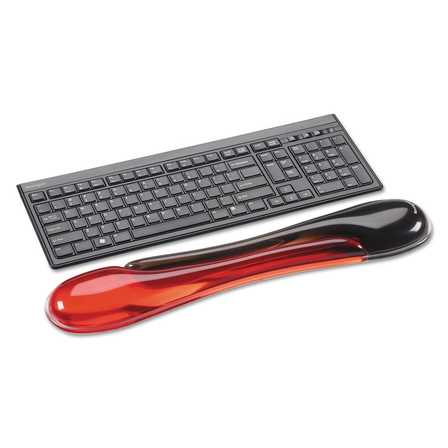 Kensington Keyboard Wrist Rest - Ergonomic duo gel wrist rest, compatible with full length / gaming keyboards for comfort when at computer, laptop, office, PC, home - Red/Black (62398 )