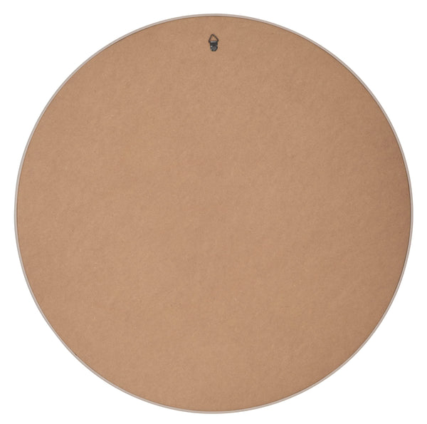Home Selections Beige Brown Round Wall Mirror, 50cm, Wooden Deep Framed Circle Mirror