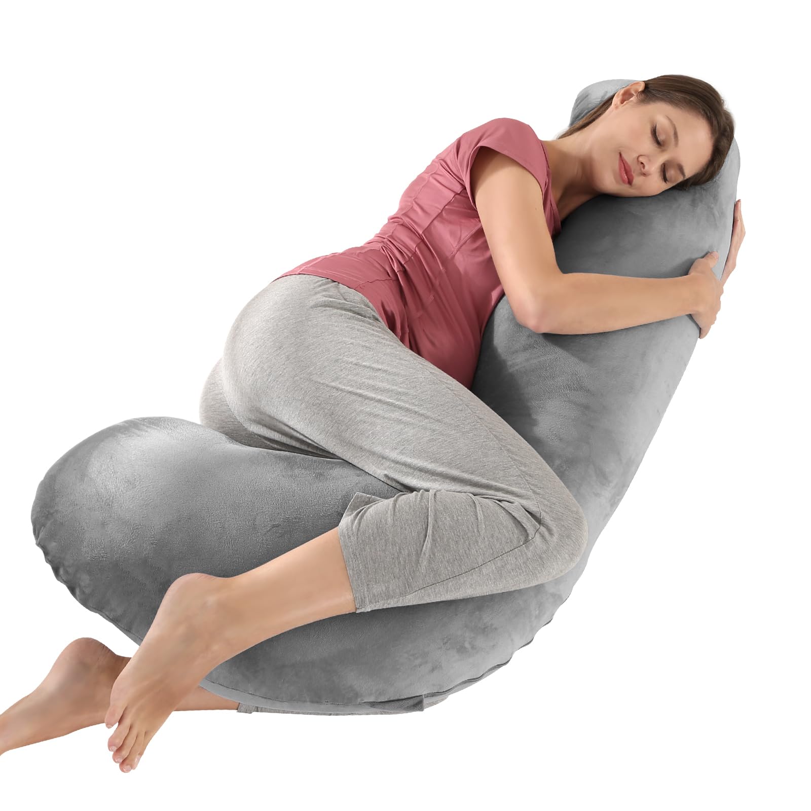 Wndy's Dream L shaped Support Pillow| Pregnancy Body Pillow with Premium Cotton Filling for Sports Recovery,Back, Neck & Leg Pain Relief with Machine