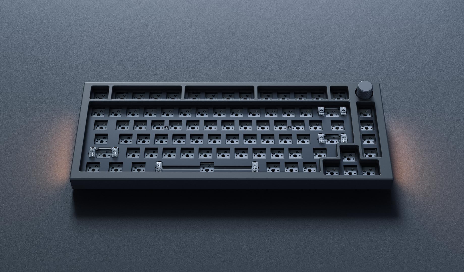 Glorious Gaming GMMK PRO 75% Barebones (Frame Only) - Modular Mechanical Gaming Keyboard, TKL Size (75%), 1.5kg Frame, RGB, Customisable, 5-Pin Switch Support, International/ISO Layout - Black Slate