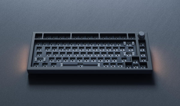 Glorious Gaming GMMK PRO 75% Barebones (Frame Only) - Modular Mechanical Gaming Keyboard, TKL Size (75%), 1.5kg Frame, RGB, Customisable, 5-Pin Switch Support, International/ISO Layout - Black Slate