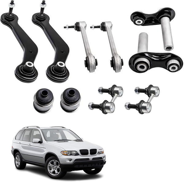 maXpeedingrods 10Pcs Rear Suspension Control Arm Ball Joint Kit RearTie Rod Sway Bar Links Kit For Bmw X5 E53 Suv 04 05