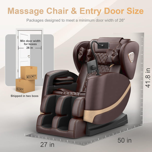 2025 Upgrade Massage Chair, Full Body Massage Chair with 10 Fix Points, Heating, Foot Massage, Auto Modes, Bluetooth Speaker, Touch Screen Controller, Zero Gravity Home Office