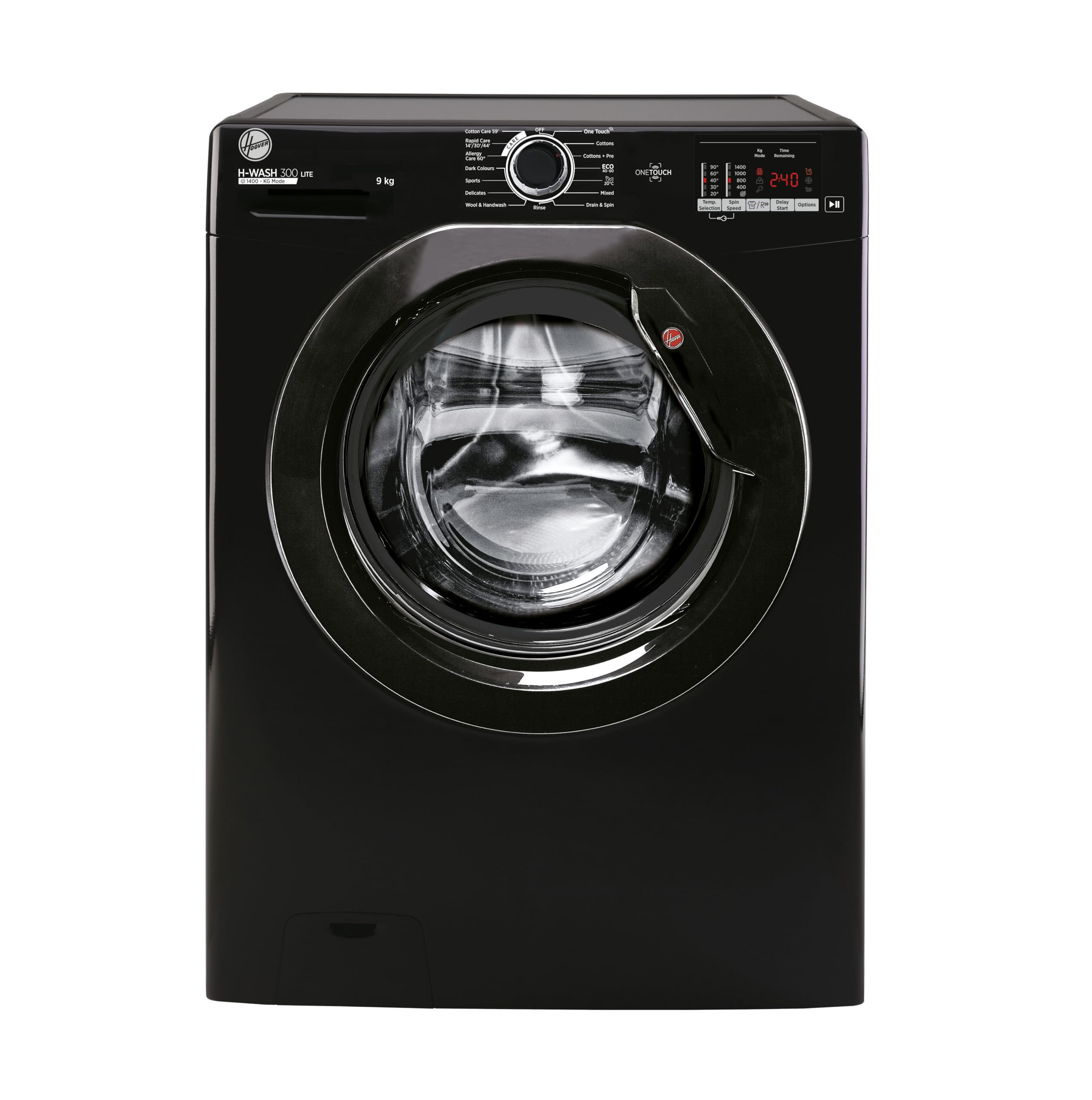 Hoover H-WASH 350 9kg Freestanding Washing Machine, 1400 RPM, A Rated, ECO-Power Inverter Motor, hOn App, 60 Programmes, Eco Doser, Power Care System, Graphite, 60x54x85 cm - H3WPS496TAMBR680