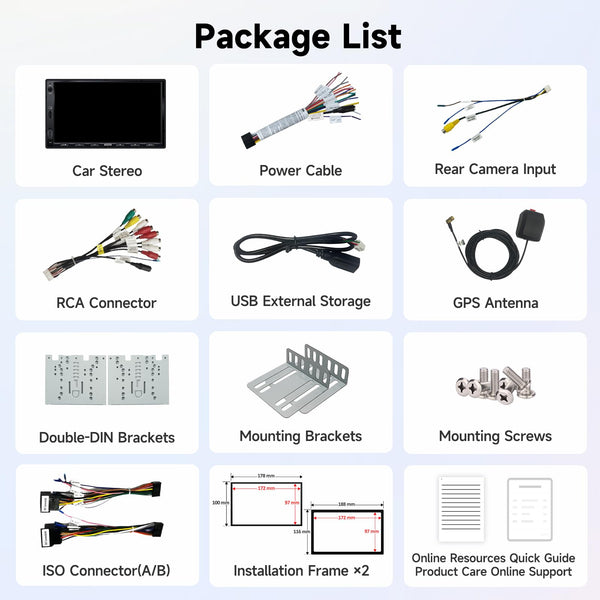 A5L 10.1inch Android Double DIN Car Stereo, WiFi/Bluetooth/USB Tethering, Wireless CarPlay/Android Auto, Touchscreen Car Radio, 24B-EQ DSP, MirrorLink, 2G+32G, FM/RDS, AI Chat, GPS Tracking