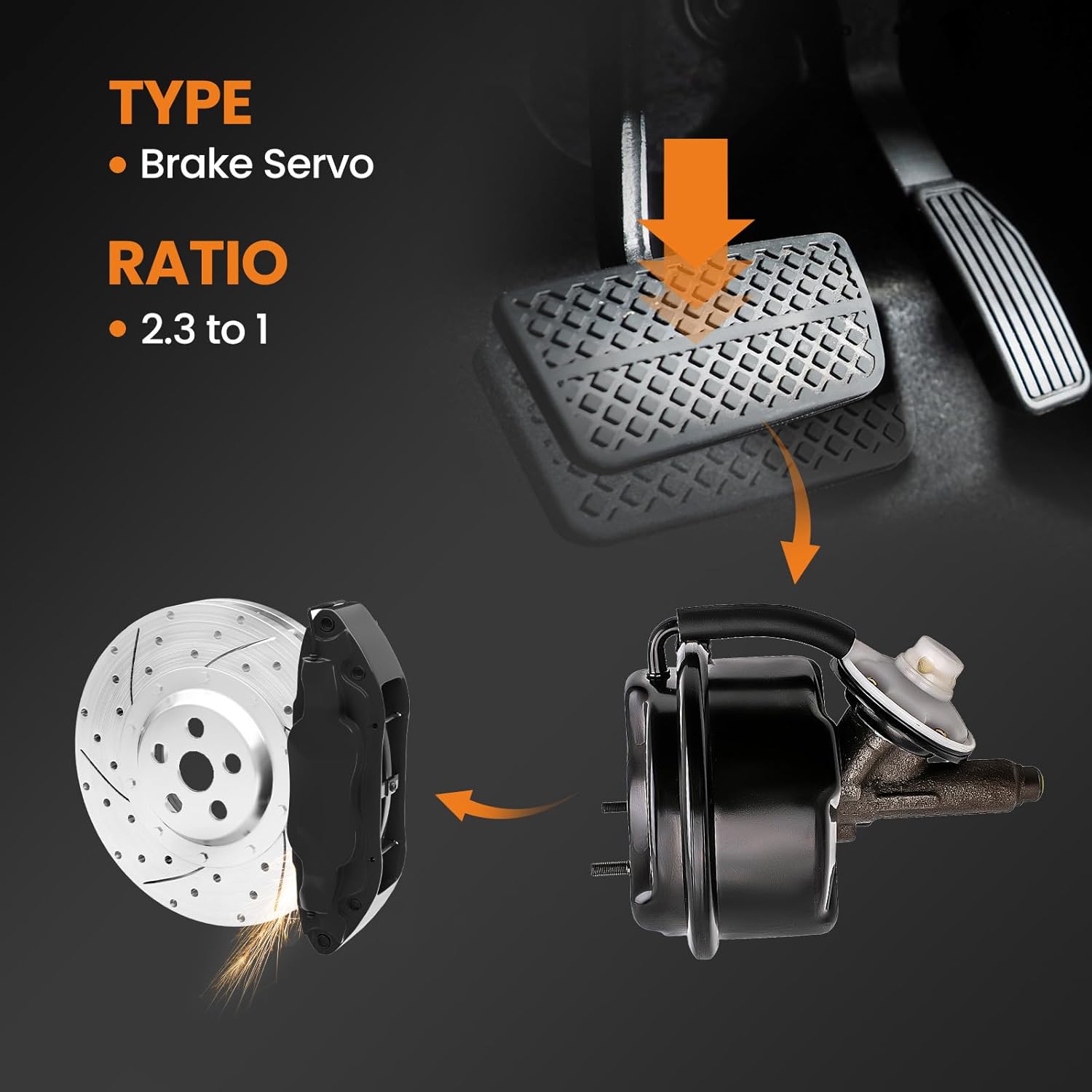 maXpeedingrods 1x Uprated Remote Brake Booster Set for 2.3 to 1 LR17792 Fit for Many early classic for Land-Rover