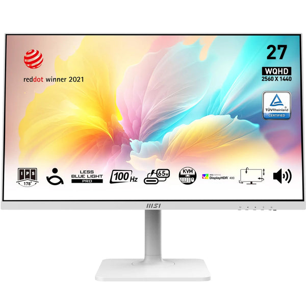 MSI PRO MP273QW E2 27 Inch WQHD Office Monitor - 2560 x 1440 IPS Panel, 100 Hz, Eye-Friendly Screen, Built-in Speakers, Tilt-Adjustable - HDMI 2.0b, DP (1.2a)