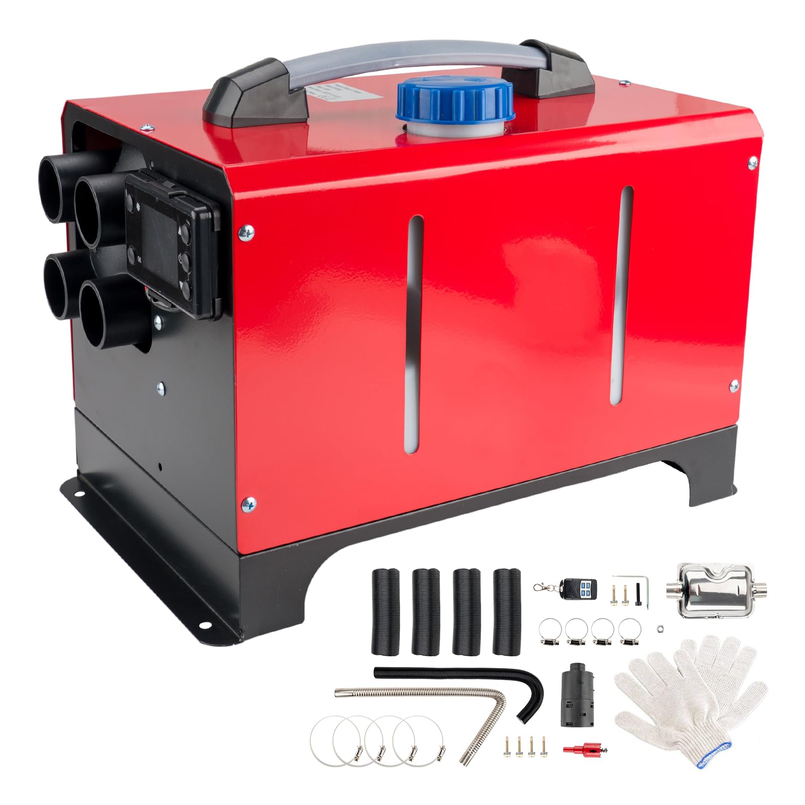 ShockFlo 12V 5KW Diesel Air Heater, All in One Parking Heater Kit with Remote Control, Silencer and LCD Display, Fast Heating, for RV Truck, Motorhomes, Boat, Bus, Car Trailer, Caravans