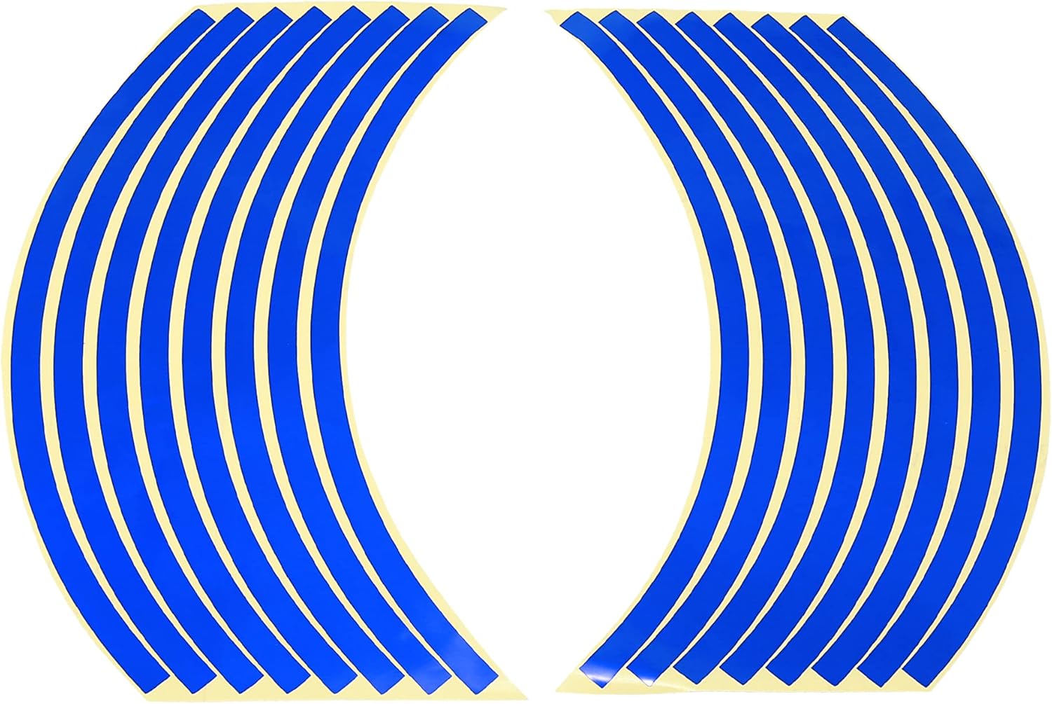 X AUTOHAUX 16pcs Fit 12" Wheel Motorcycle Car Wheel Rim Sticker Strips Blue