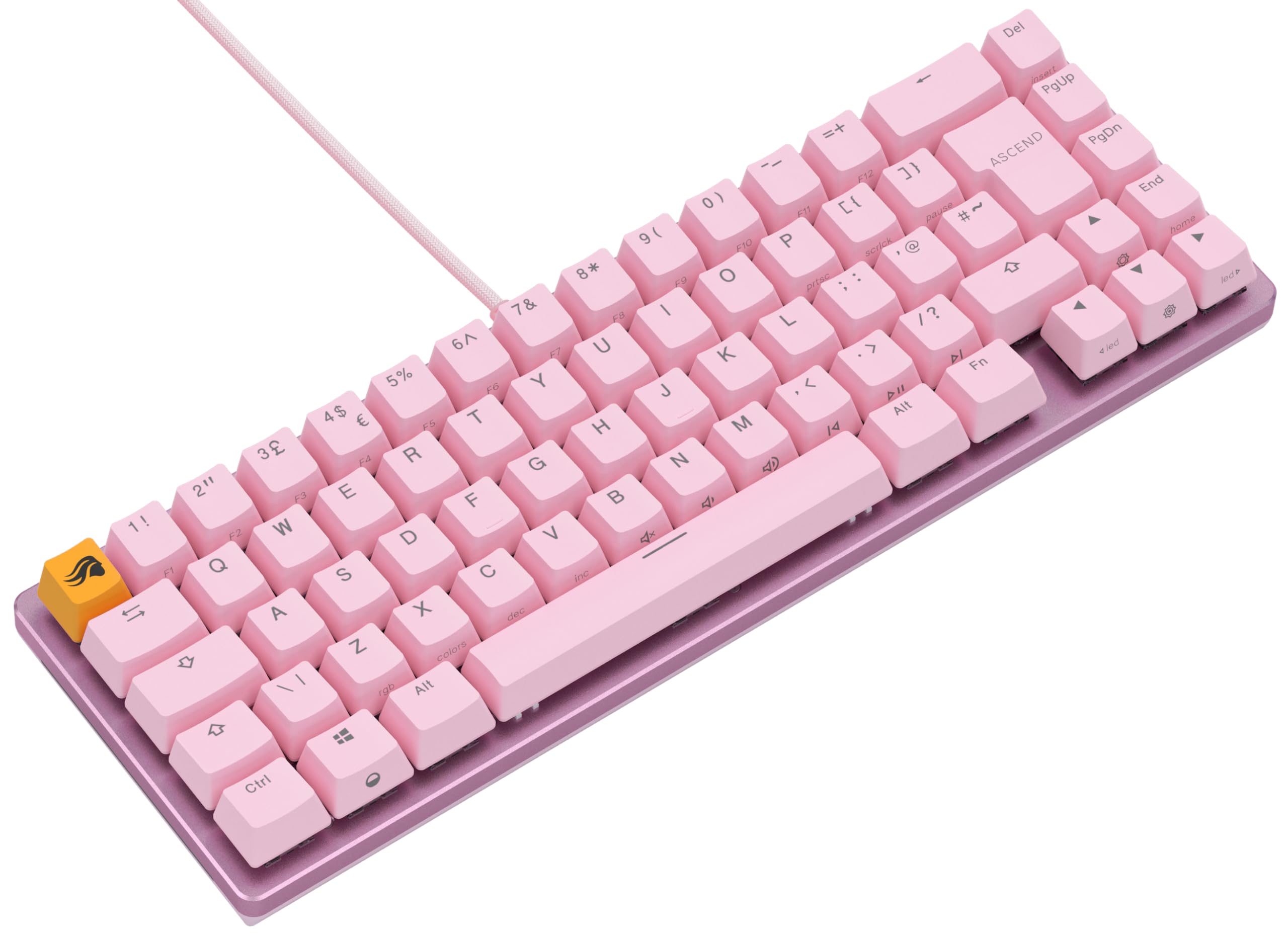 Glorious Gaming GMMK 2 Full Size (96%) - Mechanical Gaming Keyboard, Aluminium Frame, Customisable, Doubleshot Caps, Fox Switches, Per Key RGB, Full NKRO, English UK QWERTY Layout - Pink