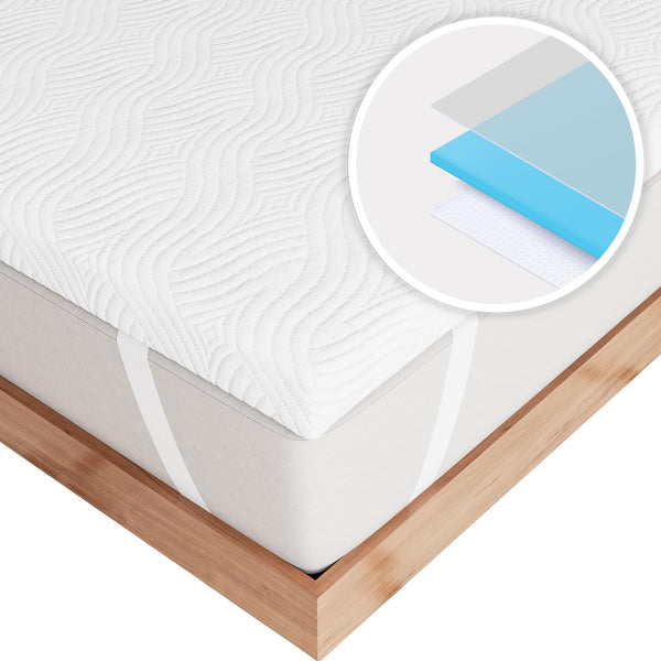 Degrees of Comfort 2 Inch Thick Memory Foam Mattress Topper, Mattress Topper Single Bed Soft for Back Pain, Rayon Derived from Bamboo Cover, Anti-Slip