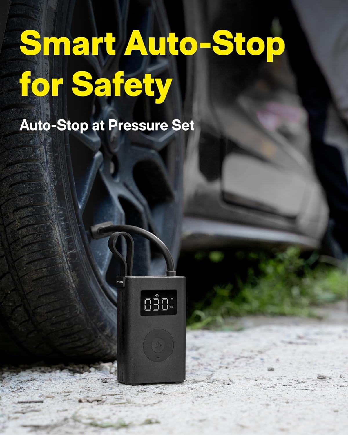 HOTO Electric Air Compressor, Portable Air Pump ADV, 150PSI Cordless Tyre Inflator with LED Light, Digital Display, USB-C Charging, Ideal for Car/Motorcycle/Bike/Ball