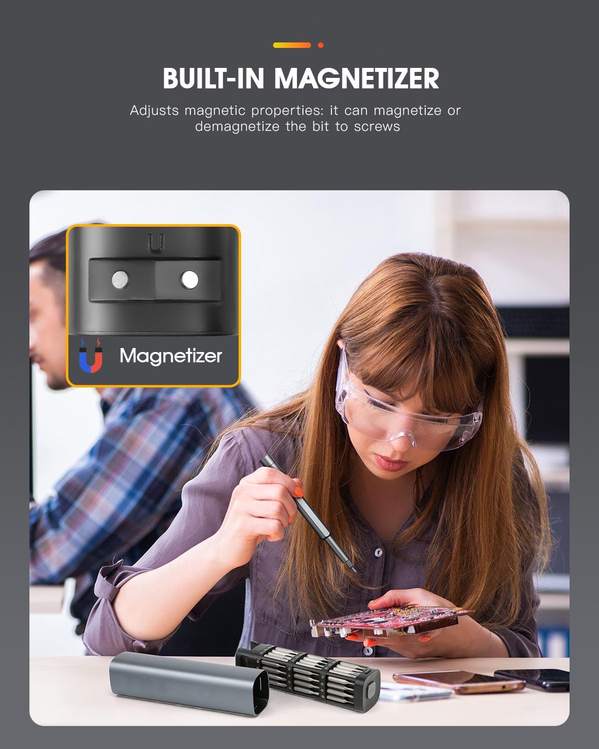 E·Durable 4pcs VDE Screwdriver Set, Magnetic Insulated Screwdriver Set to 1000v, Multifunctional Tool Kit Chrome Vanadium Screwdrivers TPR Handle for Home and Professional Use, Red