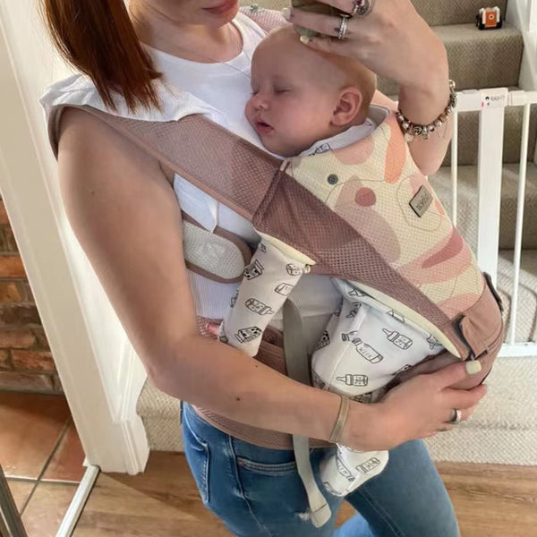 Bebamour Baby Carrier Newborn to Toddler Baby Carrier Hipseat 0-36Months with Head Hood, 3 PCS Teething Pads, Waist Extender, Grey