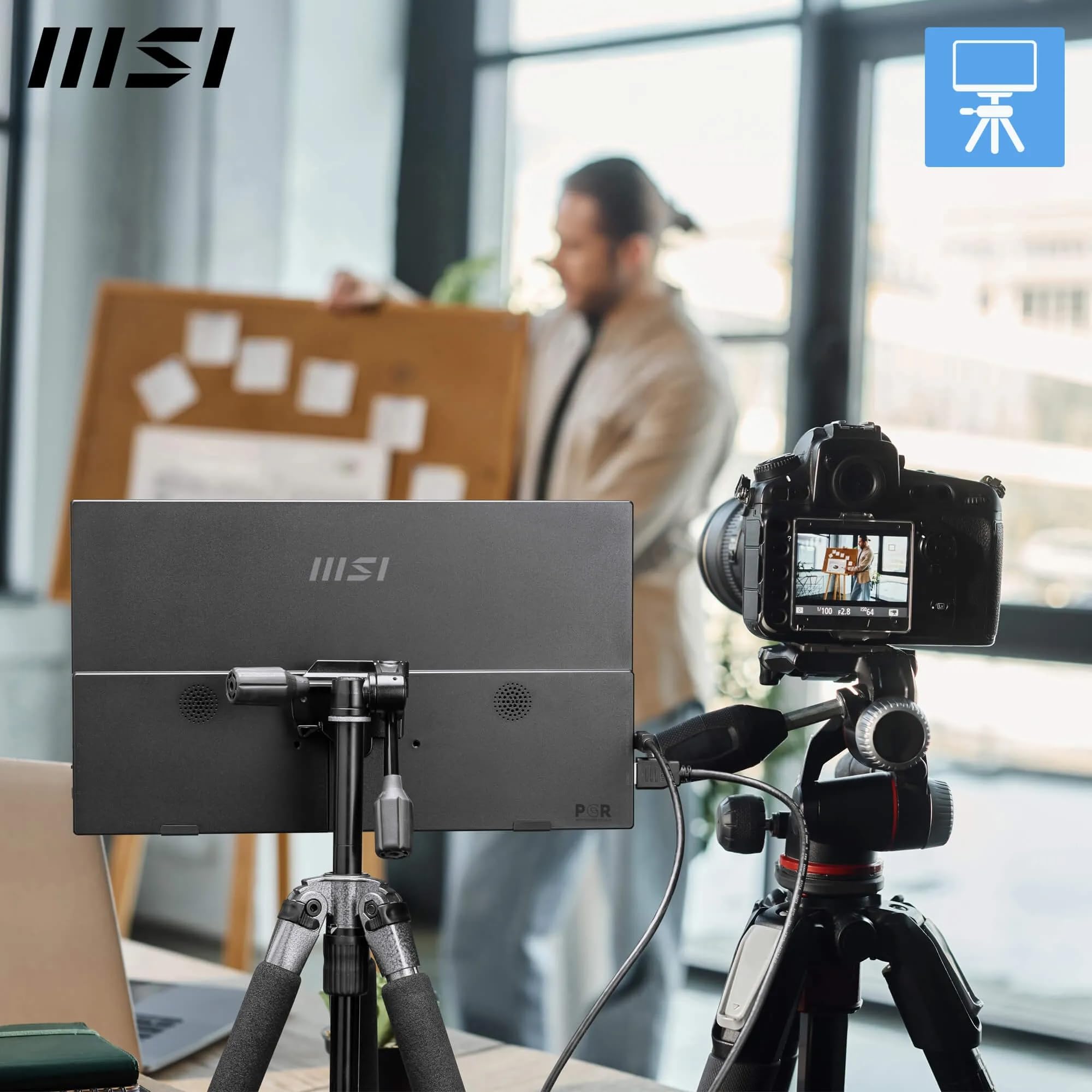 MSI PRO MP251 24.5 Inch Full HD Office Monitor - 1920 x 1080 IPS Panel, 100 Hz, Eye-Friendly Screen, Built-in Speakers, Tilt-Adjustable - HDMI 1.4b, D-Sub (VGA)