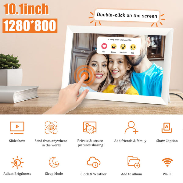 Hesmor 15.6 Inch Digital Photo Frame WiFi Frameo Picture Frame, 1920x1080 FHD IPS Touchscreen, 32GB Auto Rotate, Electronic Photo Frames Share Photos/Videos Anywhere