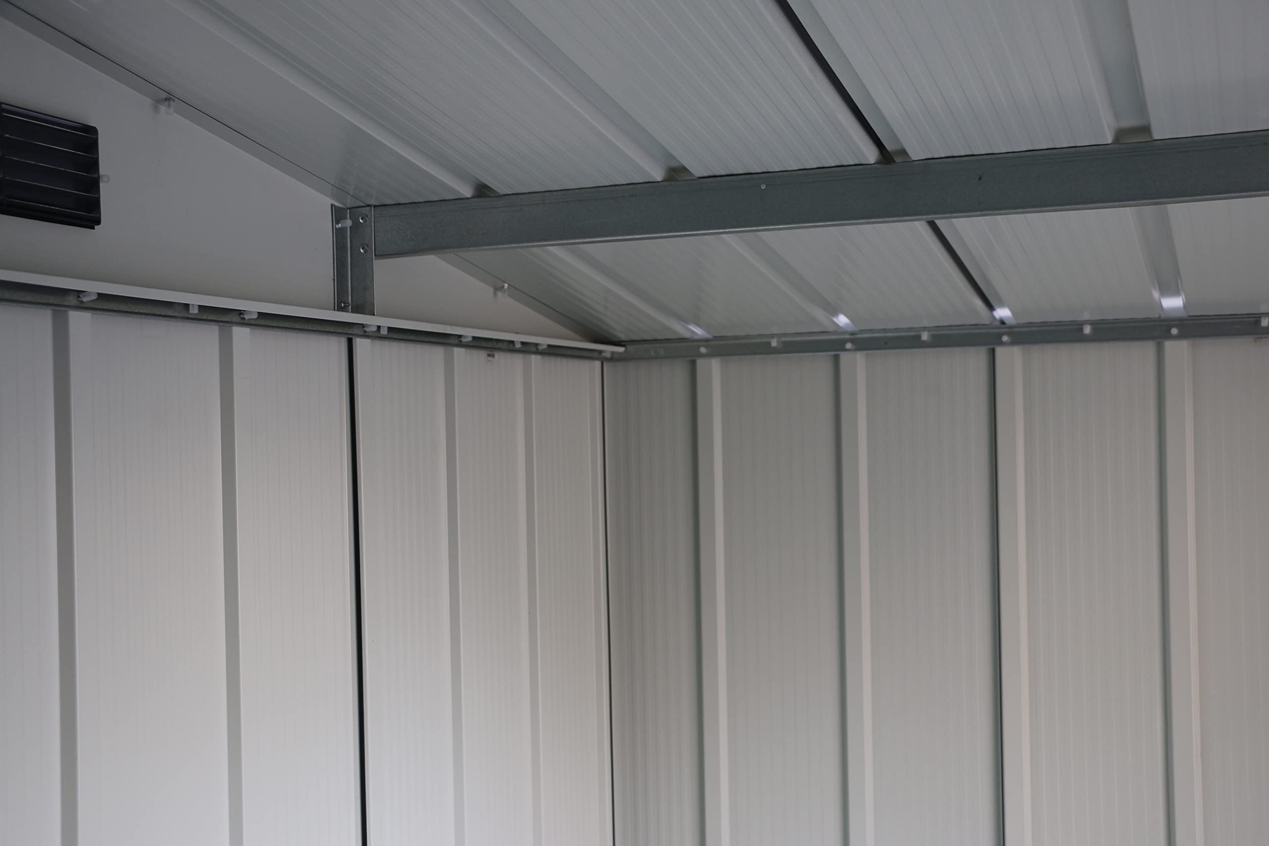 Duramax ECO 8 x 8 (6.35 m2) Metal Garden Storage Shed, Hot-Dipped Galvanized Metal Garden Shed, Tool Storage Shed, Strong Reinforced Roof Structure, Maintenance-Free Metal Shed, Anthracite