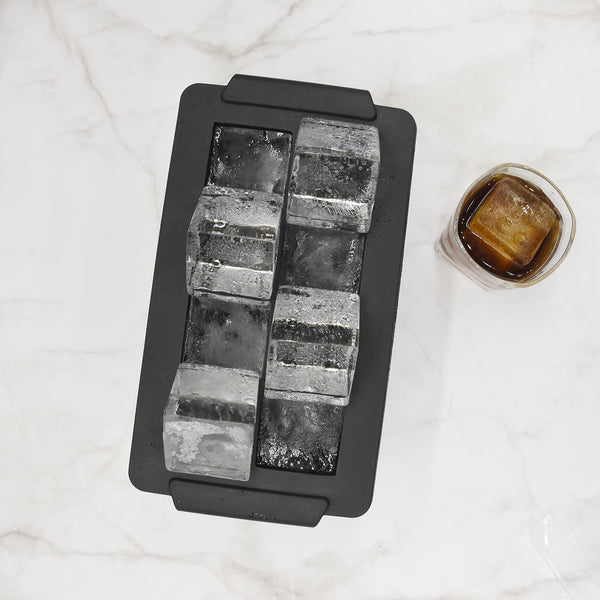 Clear Ice Cube Molds - 2in Giant Ice Cube Maker, 8 Large Clear Ice Cubes for Whiskey and Cocktail with Storage Bag (Cube)