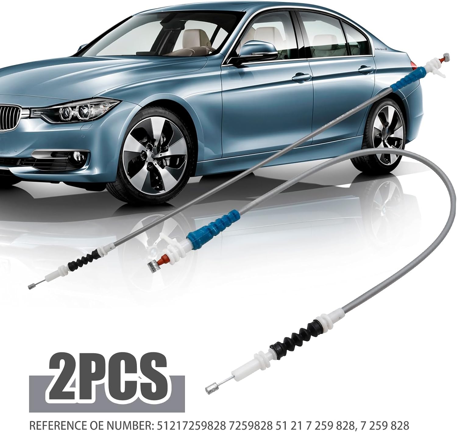 Hoypeyfiy 51217259828 Front Left and Right Exterior Door Handle Release Cable Pull Wires Replacement for BMW 3 Series F30 F31 F80 316d 316i 318d 318i 320d 320i 330d 330e