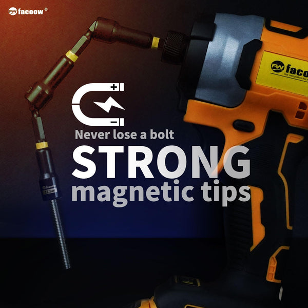 Facoow 55PCS Impact Nut Driver Set, Magenetic Nut Driver Set for Impact Drills and Premium Deep Drivers, Wing Nut Setters, 1/4'' Quick Change, Bit Extention, S2 Steel Bits, Pivoting Nut Setter