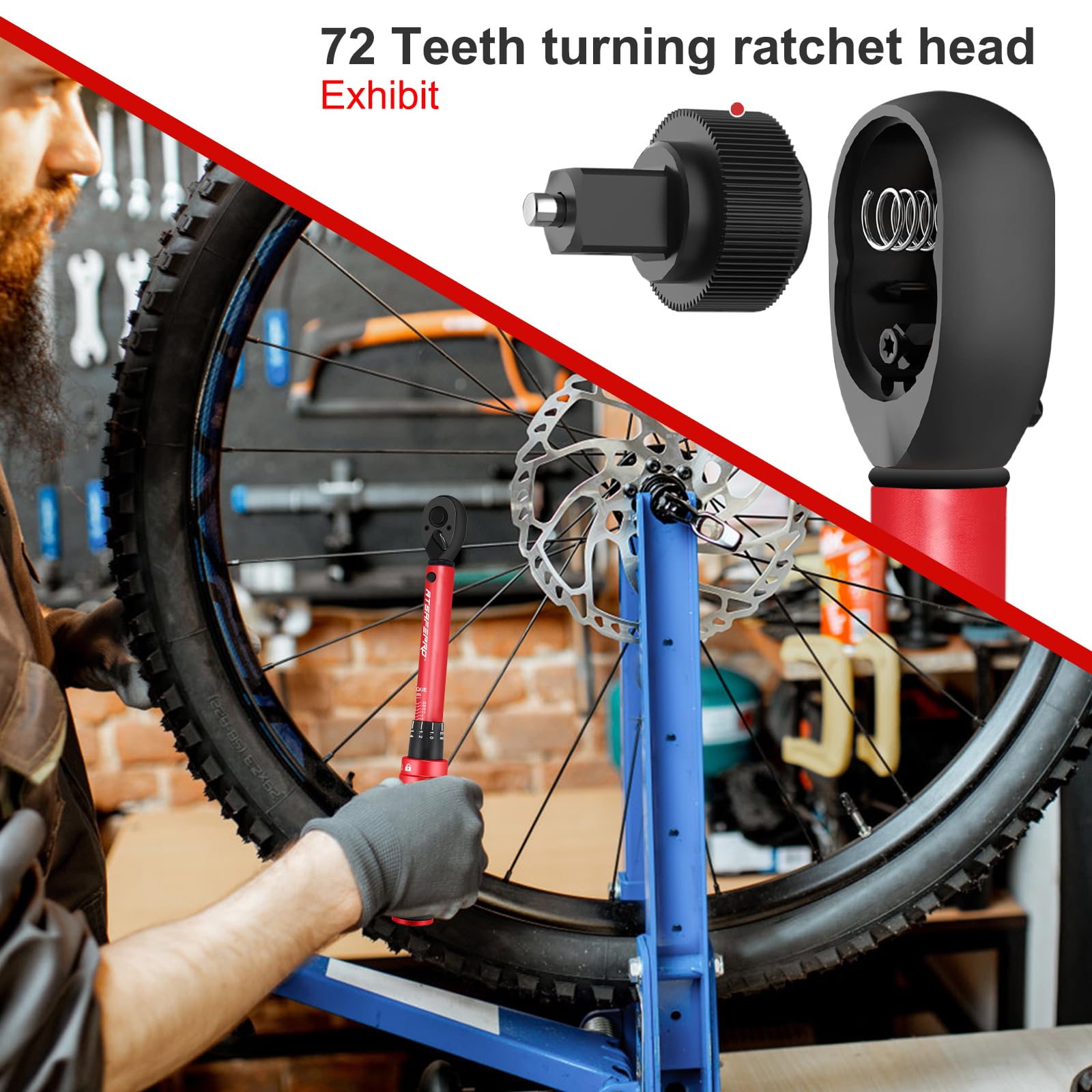 ATsafepro Torque Wrench 3/4 Inch, 100-600 Nm Torque Wrenchs, ±3% Error Accuracy with 48 Teeth Dual-Direction Adjustable for Repair of Car, Truck, Tractor