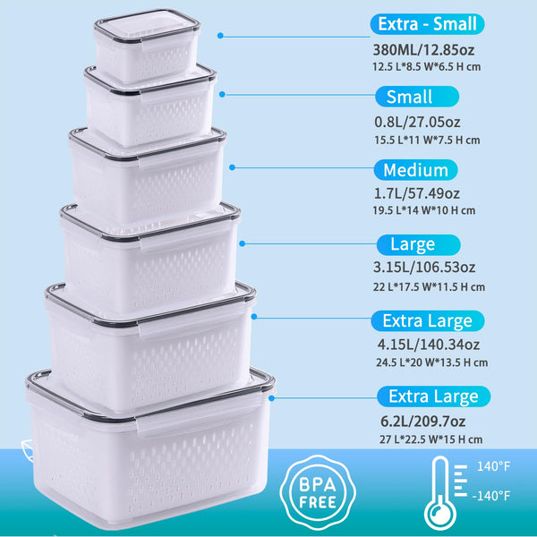 KUMD 50-Piece Airtight Food Storage Containers with Lids | Leakproof, BPA-Free, 25 Containers+ 25 Lids, Stackable & Microwave Safe Kitchen Organisers for Pantry, Meal Prep & Freezer Use, 40ml-2.5L