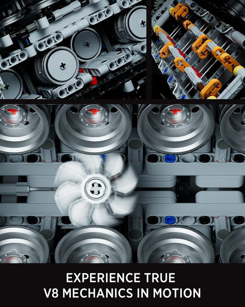 V8 Engine Building Set, Exclusive Advanced Collector's Engine Model to Build, Physical Science Experiment Toy for Adults, Home or Office Décor, Collectible Gifts (2725 PCS, NF10287)
