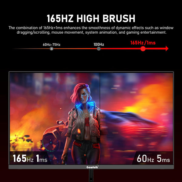 Gawfolk 34 Inch Ultrawide Curved 144Hz Gaming Computer Monitor 1500R PC Screen 21:9 UWQHD (3440x1440),Adaptive Sync,178° Viewing Angle,Display Port、HDMI 2.0, VESA75x75MM-Black