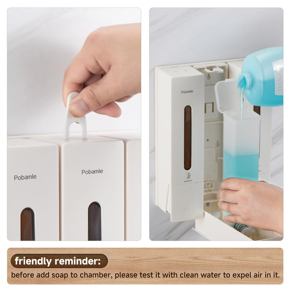 1984 Shower Soap Dispenser Bathroom Set Shampoo Conditioner Body Wash Dispenser Wall Mounted Shower Shampoo Dispenser 3 Chamber No Drill for Home Star