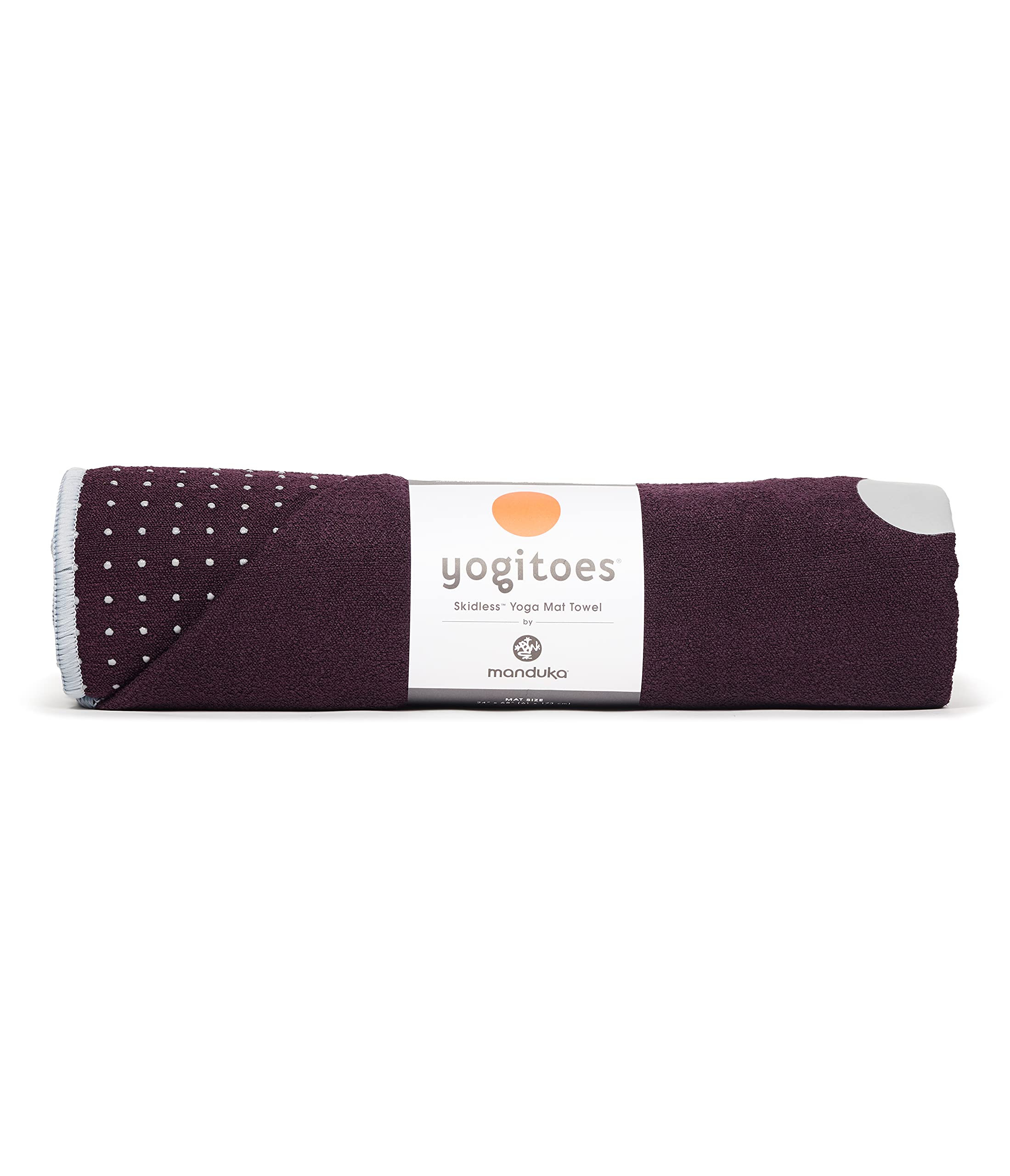 Manduka Yogitoes Yoga Towel ? Rubber Grip Dots Non-Slip Bottom, Quick Dry Fitness Towel for Hot Yoga, Pilates, Exercise - 79 Inch, Indulge