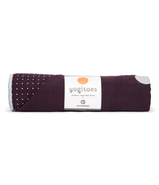 Manduka Yogitoes Yoga Towel ? Rubber Grip Dots Non-Slip Bottom, Quick Dry Fitness Towel for Hot Yoga, Pilates, Exercise - 79 Inch, Indulge
