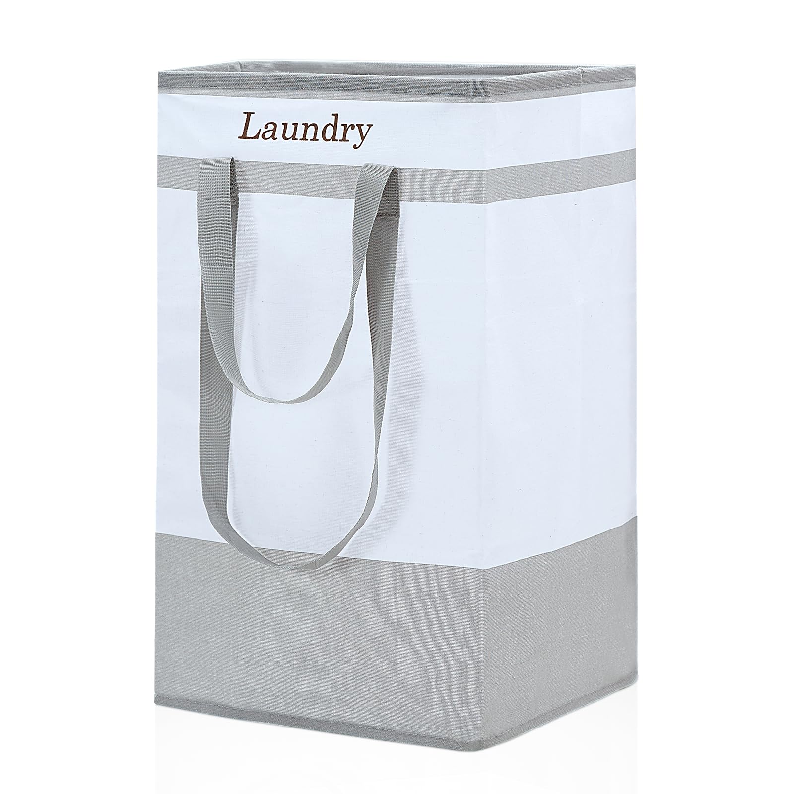 ROSOS Collapsible Foldable Hamper - Extended Double Handle, 80 L Laundry Basket for Bedroom Bathroom Dorm Storage - 1 Pack, Black