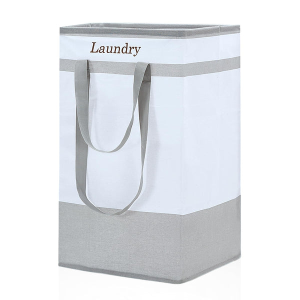 ROSOS Collapsible Foldable Hamper - Extended Double Handle, 80 L Laundry Basket for Bedroom Bathroom Dorm Storage - 1 Pack, Black