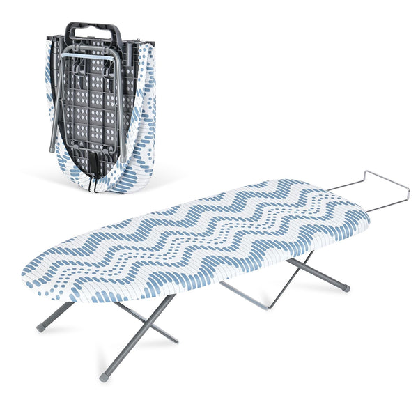 KINGRACK Foldable Ironing Board with Iron Rest, Small Ironing Board, Extra Thick Cover, Portable Tabletop Iron Board wiht Non-Slip Feet for Home