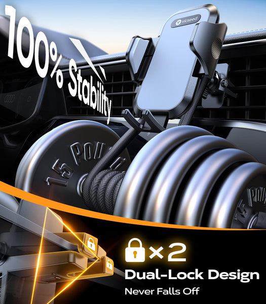 2025 BEST [Rally Racing-Grade] Car Phone Holder for Cars [88+LBS Strongest Suction] 3In 1 Dashboard Windscreen Vent Mobile Phone Holder for Car [Big phone & Thick Case Friendly] for iPhone Samsung