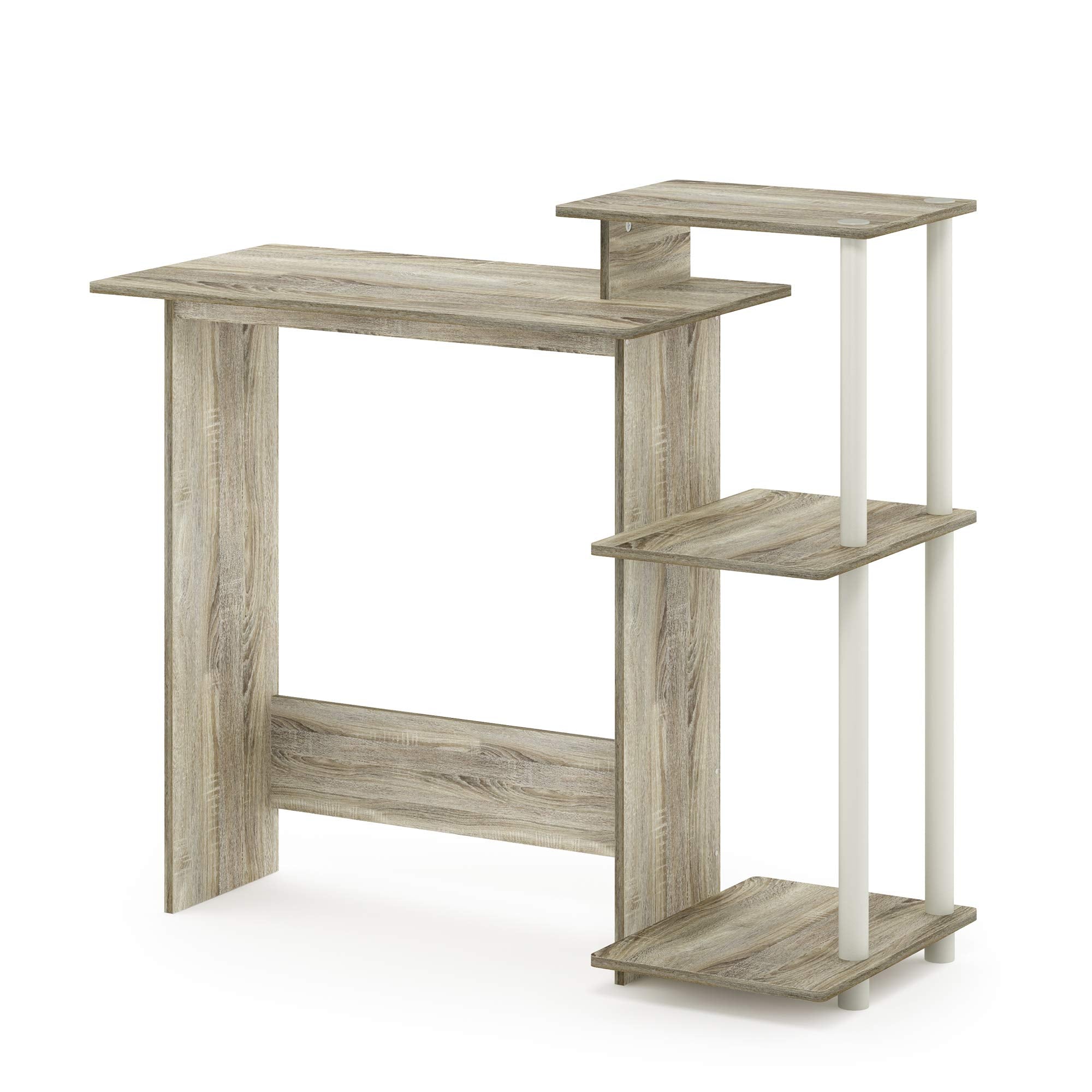 Furinno Efficient Home Laptop Notebook Computer Desk, Study Desk, Writing Desk, Sonoma Oak/White
