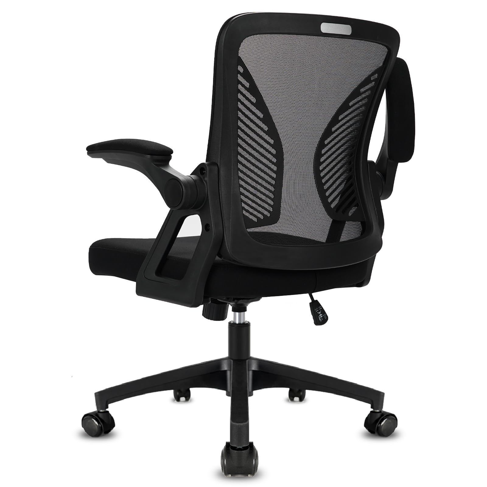 Durrafy Office Chair Ergonomic Desk with 90 Flip-up Armrest Lumbar Support, Height Adjustable Chair, Executive Swivel Computer Padded Seat Cushion
