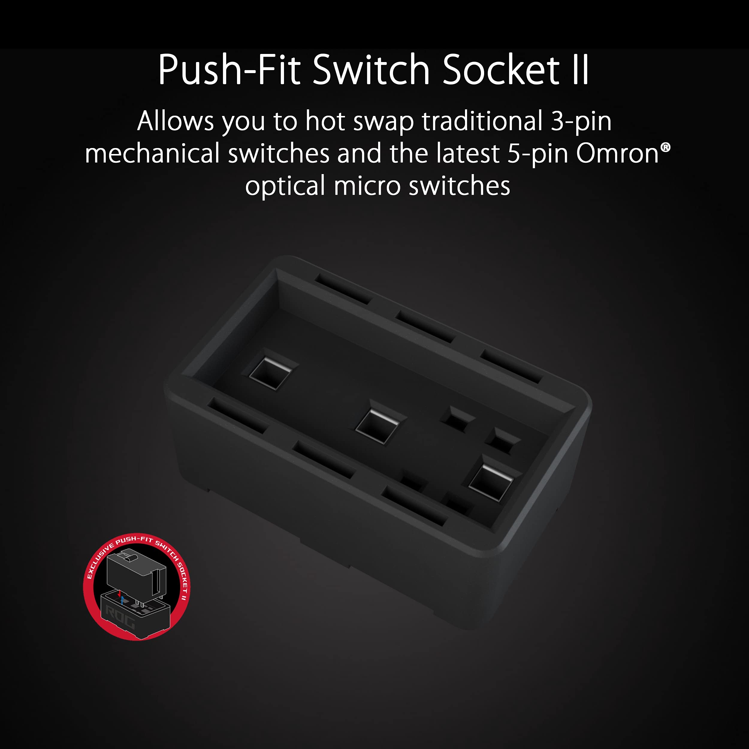 ASUS ROG Spatha X Wireless Gaming Mouse, 24 GHz/Wired USB, 19,000 DPI Optical Sensor, 12 Programmable Buttons, RGB, Swappable Switch Design, Micro Switches, Magnetic Charging Stand, Black