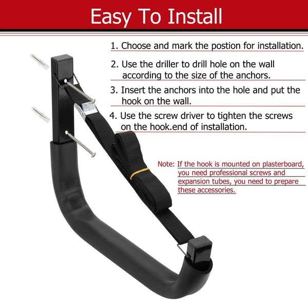 Heavdace Kayak Storage Rack, Wall Mount Garage Canoe Storage Hangers for Kayaks or Paddleboards, Heavy Duty Storage Hooks (38cm x 26.7cm)