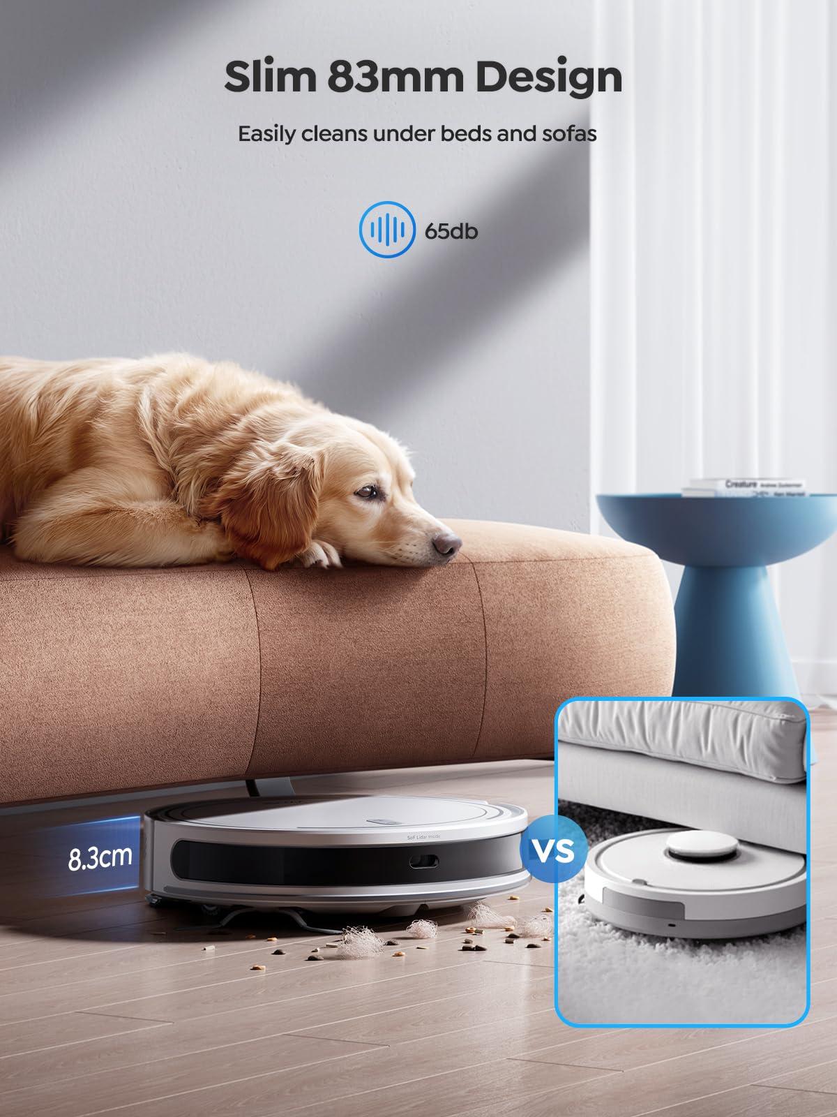 Vyzzle Robot Vacuum 5000Pa, LiDAR Navigation, Ultra Thin Robot Vacuum Cleaner with Mop, No-Go Zones, App/Alexa Control, Robotic Vacuum for Deep Floor Cleaning, Ideal for Pet Hair and Hard Floors, D10